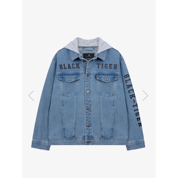 Áo khoác jean aw nam phom rộng phối nón - aw trucker jacket loose fit WM22737401