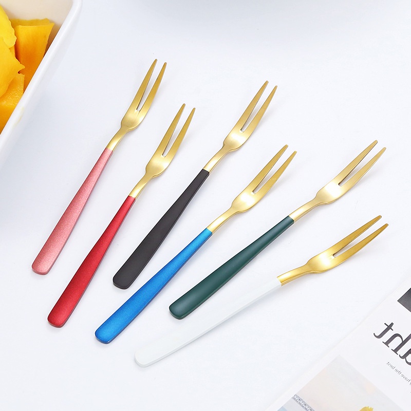 Nĩa Ăn Tráng Miệng Bằng Inox 304 Phong Cách Hàn Quốc