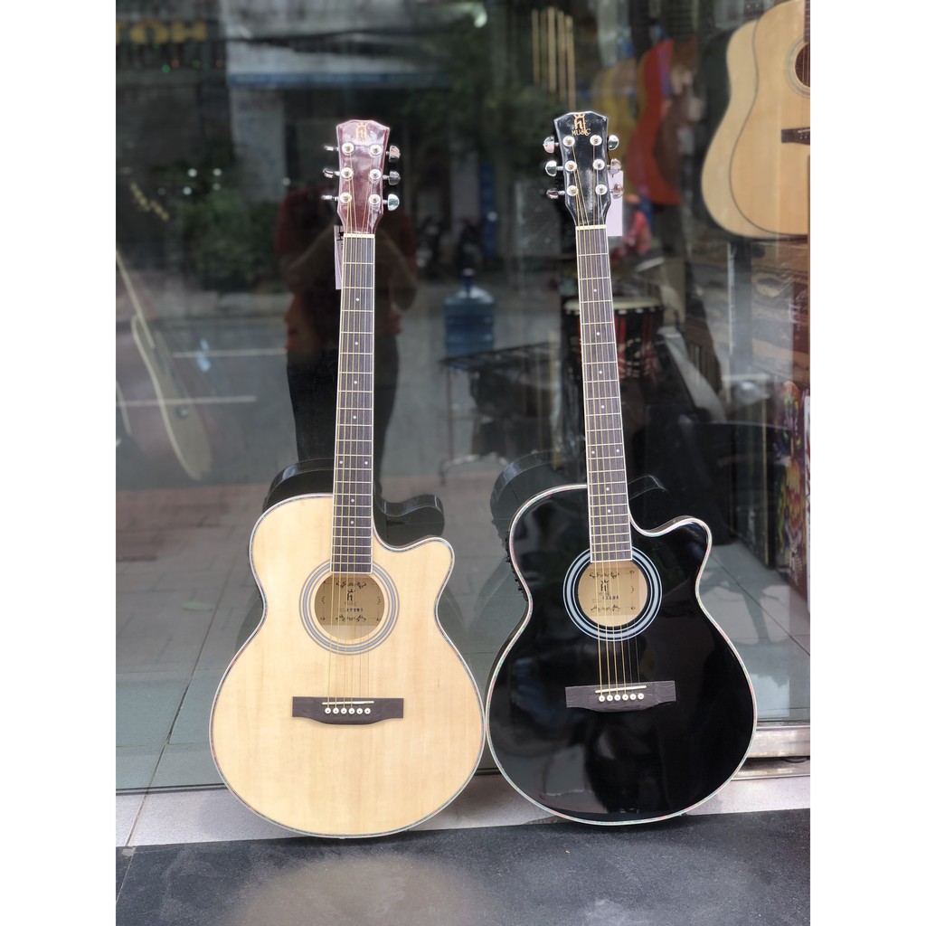 Guitar Acoustic dáng mỏng HTMUSIC có EQ, tặng kèm phụ kiện