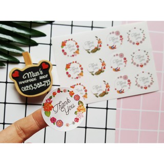 Set 36 sticker Thank you [5 MẪU] dán túi giấy, đơn hàng cho các shop