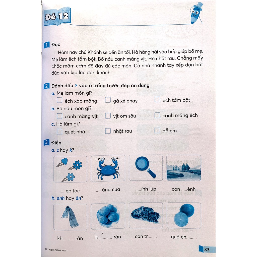 Sách - 35 đề ôn luyện Tiếng việt 1