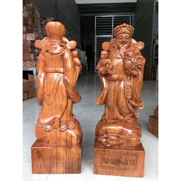 Tượng ông thần tài gỗ hương cao 60cm