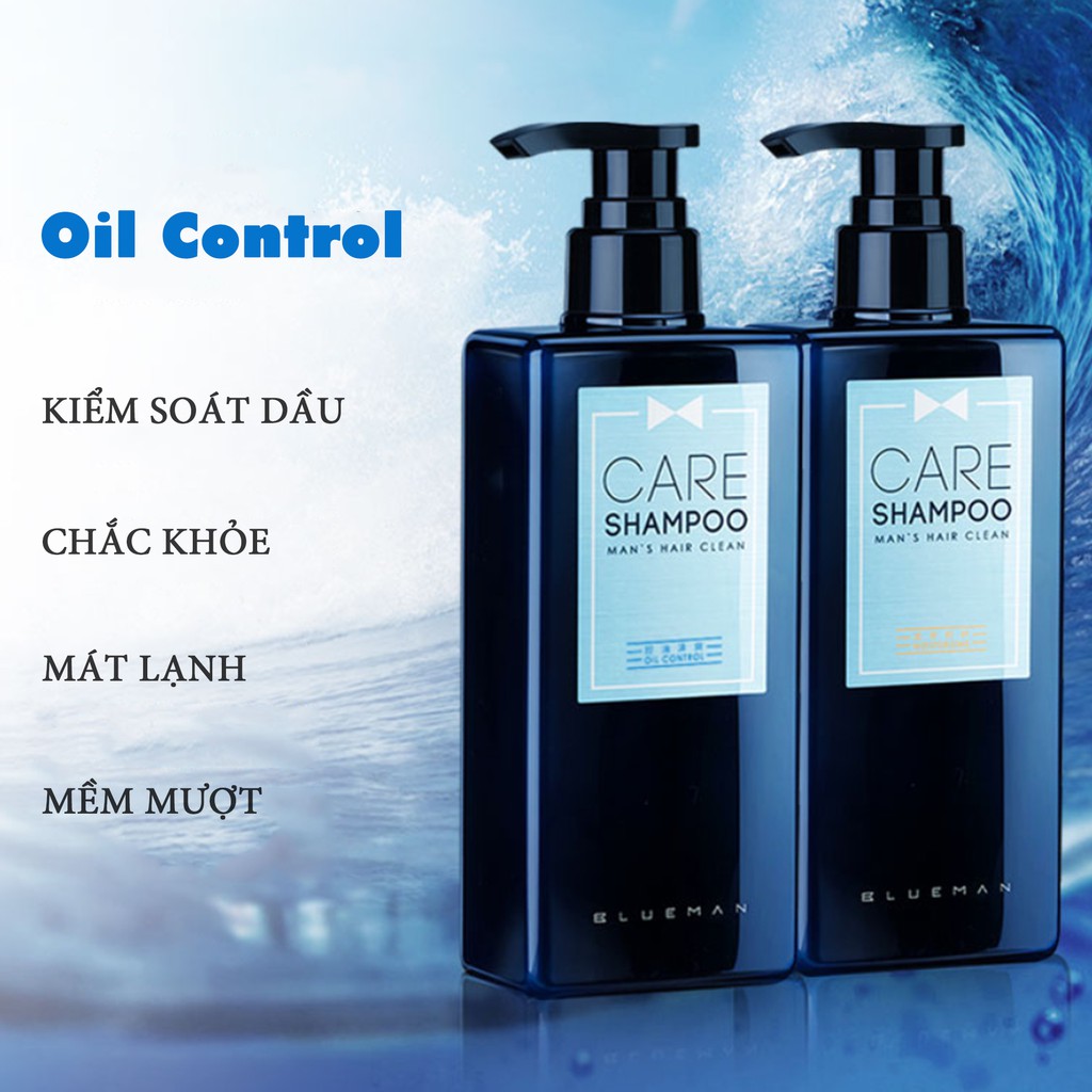 Combo Tắm &amp; Gội OIL CONTROL + Sữa Tắm Hương Nước Hoa Ocean BLUEMAN 400ml+500ml ZL46 ZL178