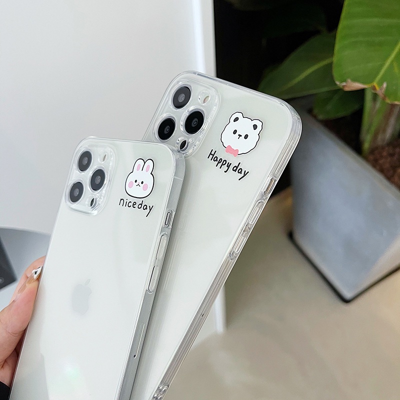 Ốp điện thoại TPU silicone họa tiết thỏ cún đáng yêu cho iPhone 11 Pro Max X XR XS Max 7 8 Plus SE 2020 12ProMax 12Mini | BigBuy360 - bigbuy360.vn
