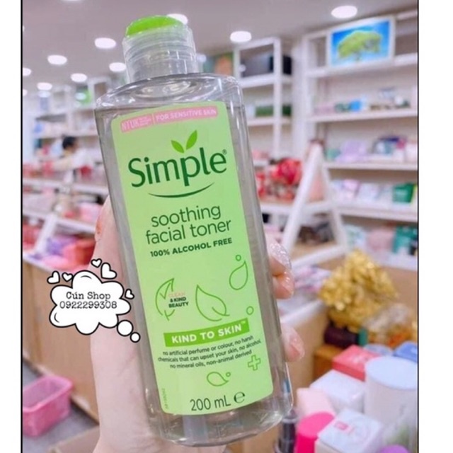 [ Mẫu Mới ] Nước hoa hồng Simple Kind To Skin Soothing Facial Toner (200ml)