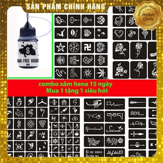 ❄ 💓Xăm Mực Tạm Thời + Bảng Khuôn Xăm A4 Nhiều Hình 💥Tằng kèm lọ mực xăm💥 Mực xăm 15 ngày siêu đẹp