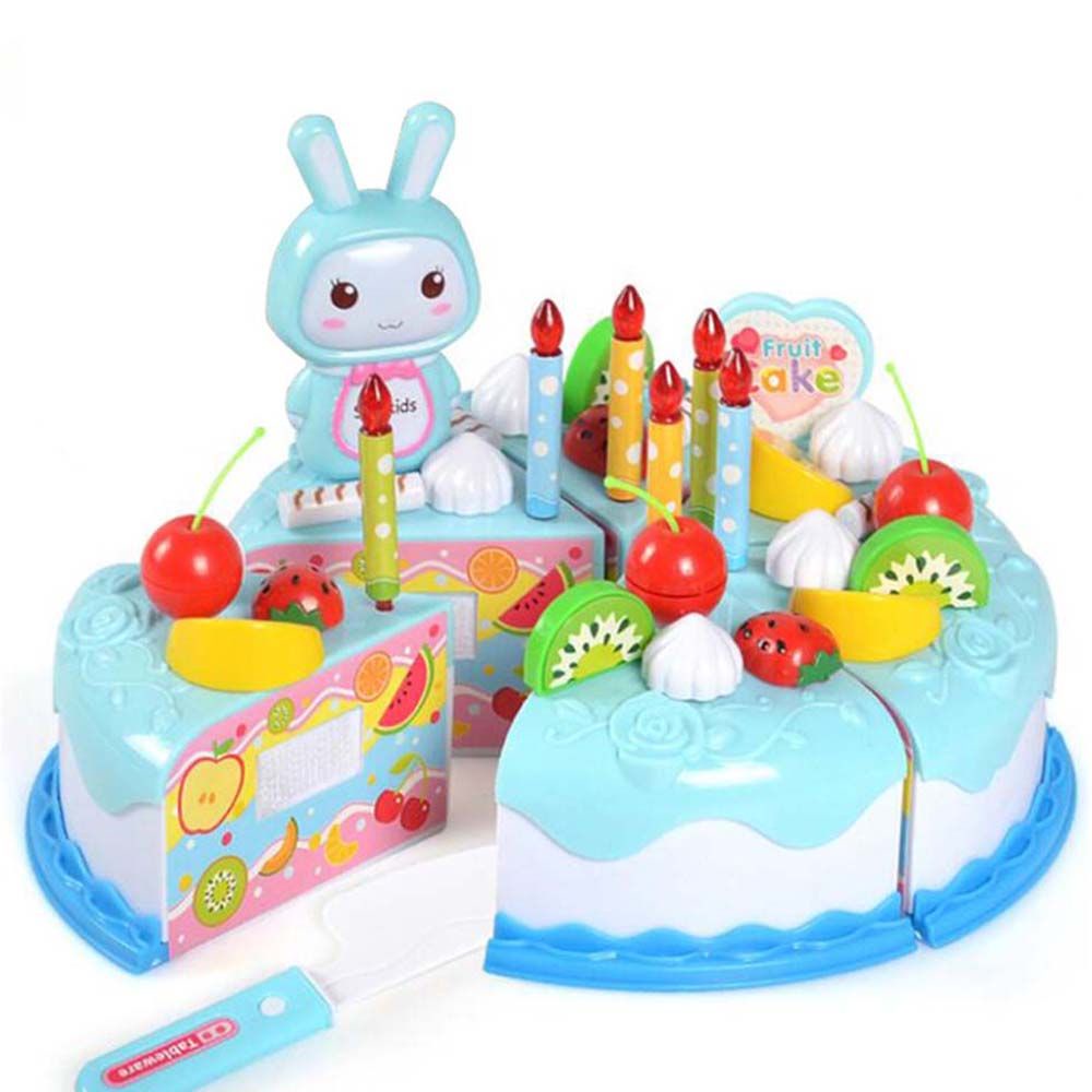 Bộ 37 món đồ chơi giả cắt bánh kem nhiều màu sắc DIY cho bé 1 tuổi