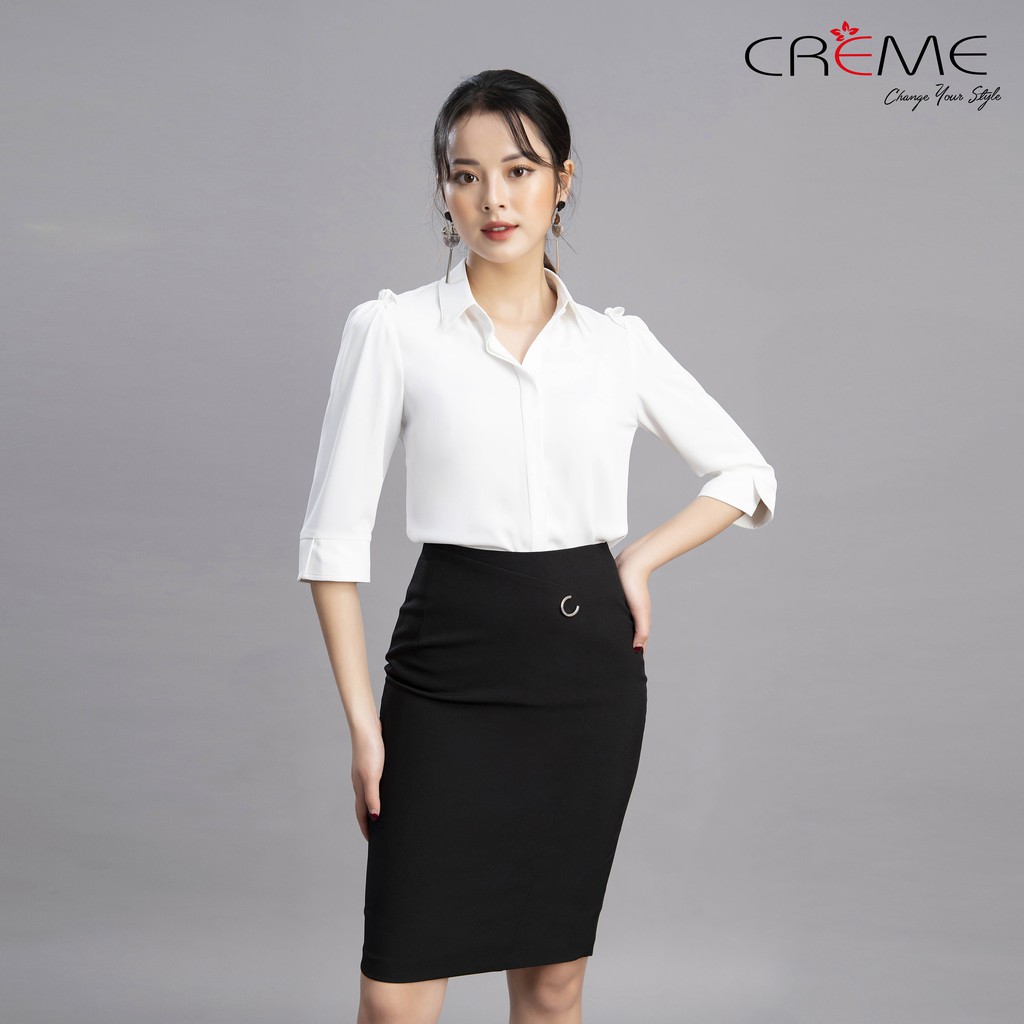 [Mã FASHIONMALLT4 giảm 15% đơn 150k] Chân váy bút chì chuẩn công sở CV0034 CREME | BigBuy360 - bigbuy360.vn