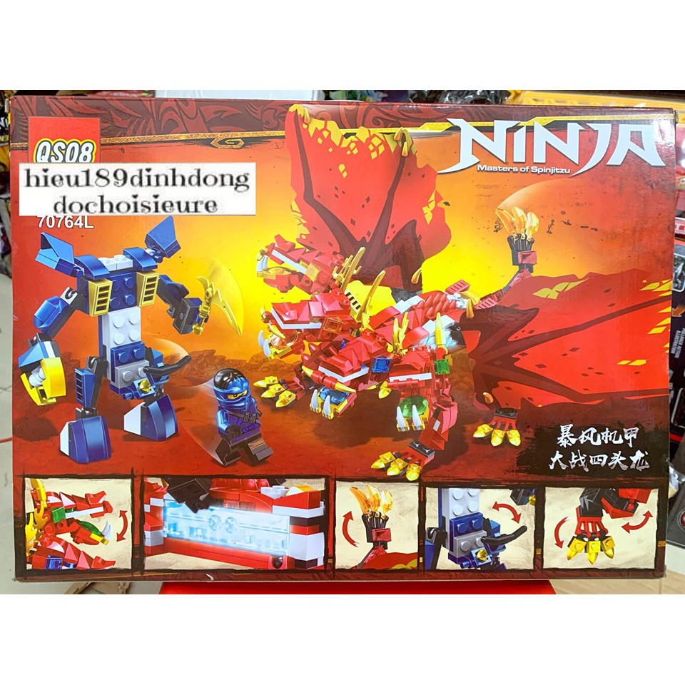 Lắp ráp xếp hình lego ninjago 70764L : Robot jay đại chiến rồng lửa 4 đầu 660 mảnh