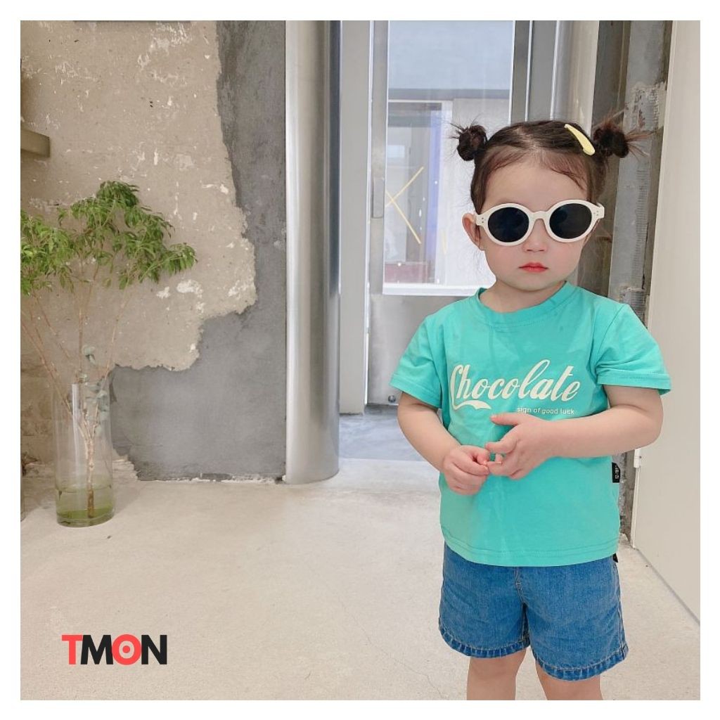 Áo thun bé trai cộc tay phong cách Hàn Quốc, Áo thun bé gái chất cotton đẹp từ 8 đến 22 Kg Tmon Kids TM06