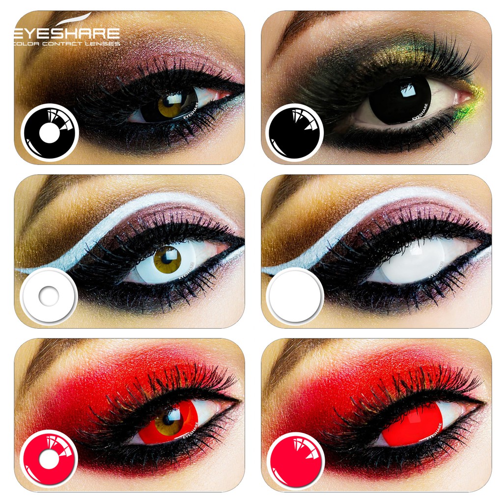 Cặp kính áp tròng hạn dùng 1 năm nhiều màu sắc độc đáo cho lễ Halloween lens thời trang