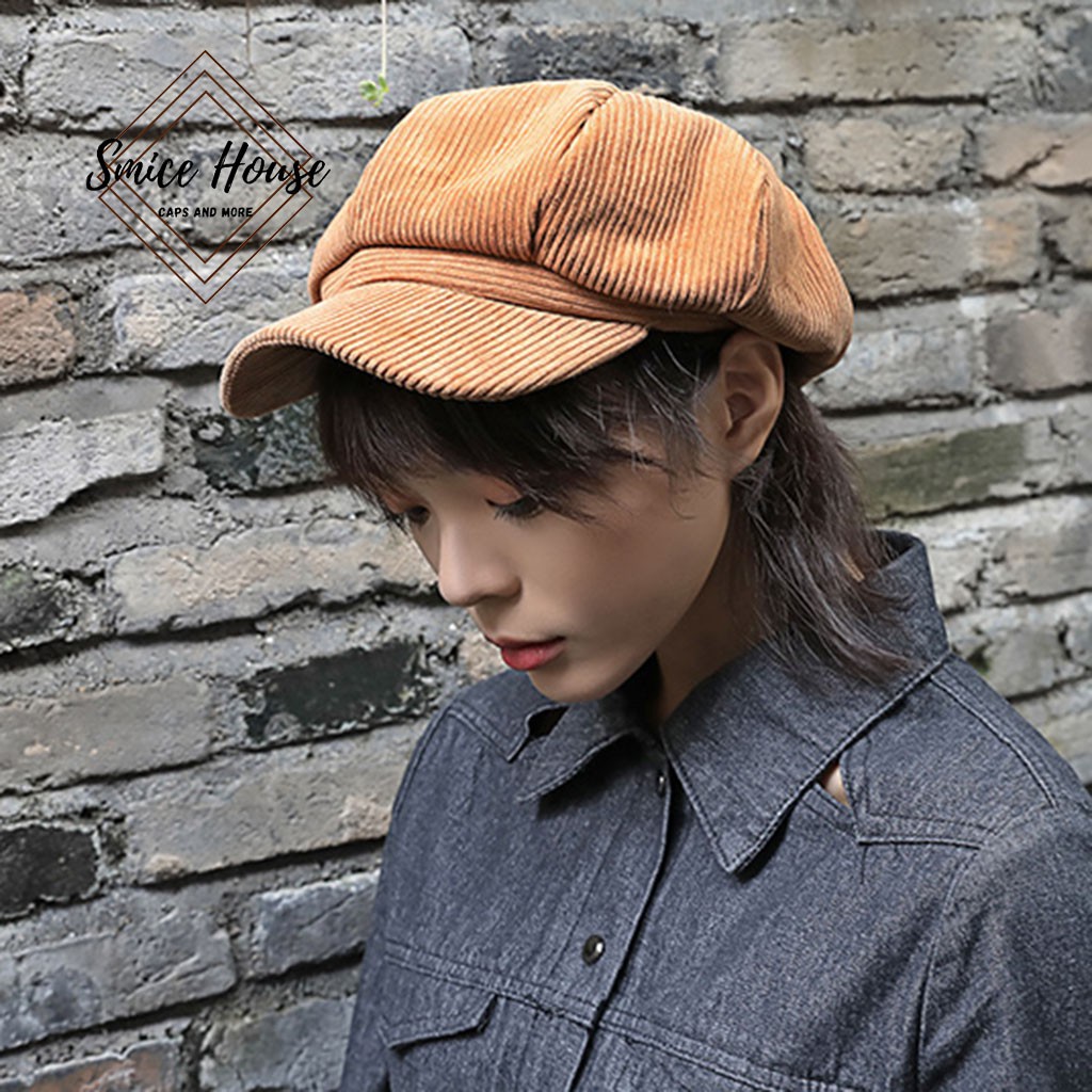 NÓN BERET NỒI MŨ NEWSBOY VẢI NHUNG CÓ CHUN CO GIÃN