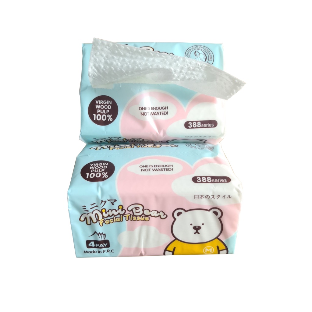 Khăn Giấy Khô/Rút Đa Năng Mini Bear Nhật Bản 4 Lớp 13*18CM*300tờ/1gói chất liệu thiên nhiên,bảo vệ làn da