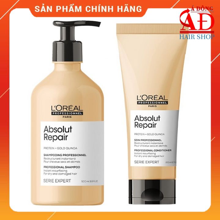 Bộ dầu gội xả phục hồi toàn diện L'oreal Professionel Serie Expert Absolut Repair New 2022