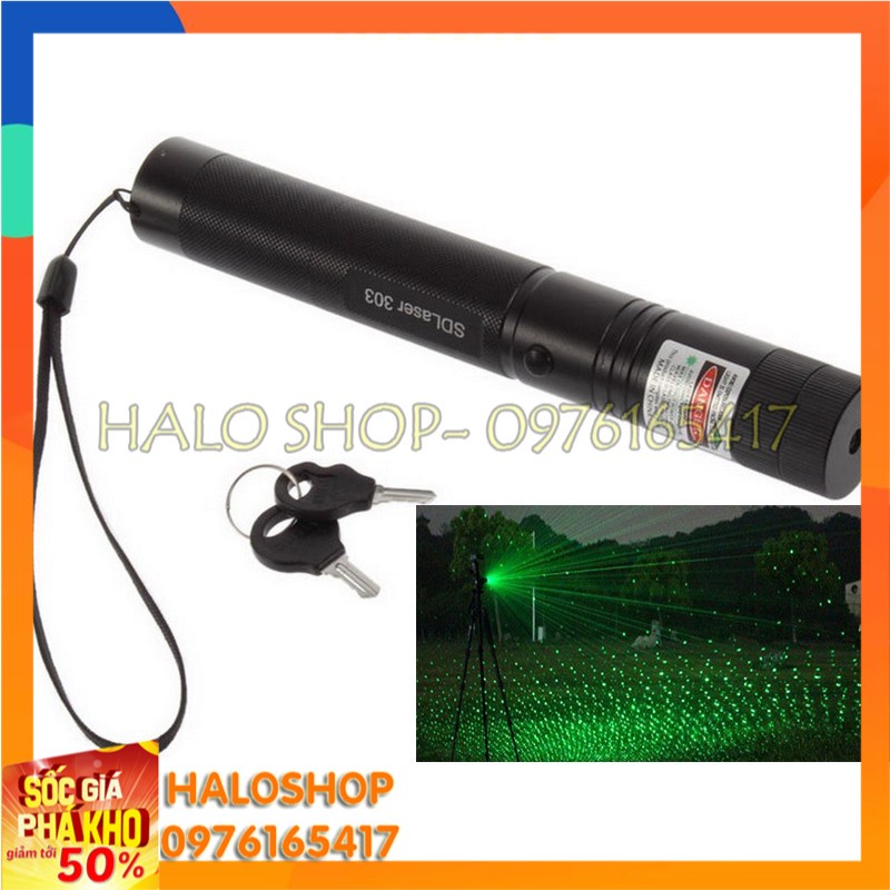 Đèn Lazer 303 ánh sáng xanh-đỏ cực mạnh BH 3 tháng [lm925]