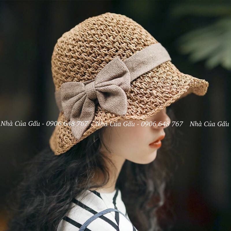 Nón cói nơ mới siêu xinh đi chơi, đi du lịch
