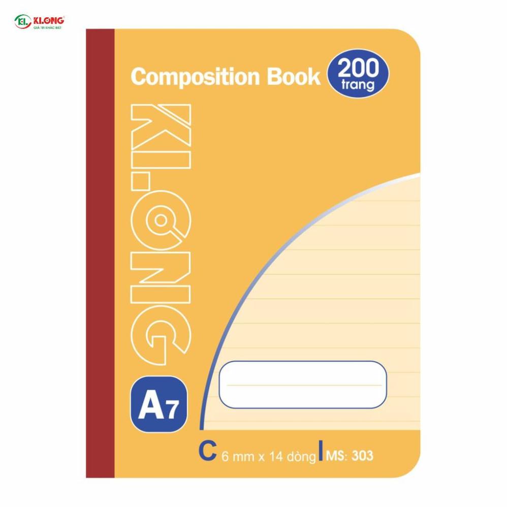(Combo 5 cuốn) Sổ kẻ ngang may dán gáy Composin book KLONG A7 200tr ; MS: 303
