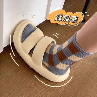 Dép hai quai ngang cao su bánh mì ulzzang unisex