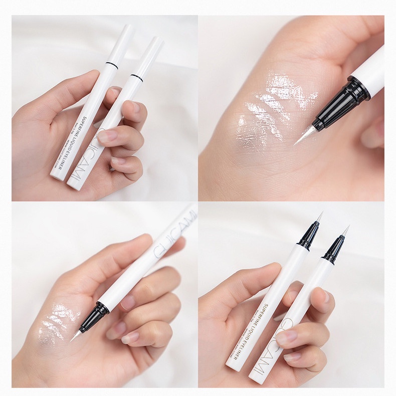 Bút Kẻ Mắt Dạng Lỏng Màu Trắng Ánh Ngọc Trai Lấp Lánh Không Thấm Nước