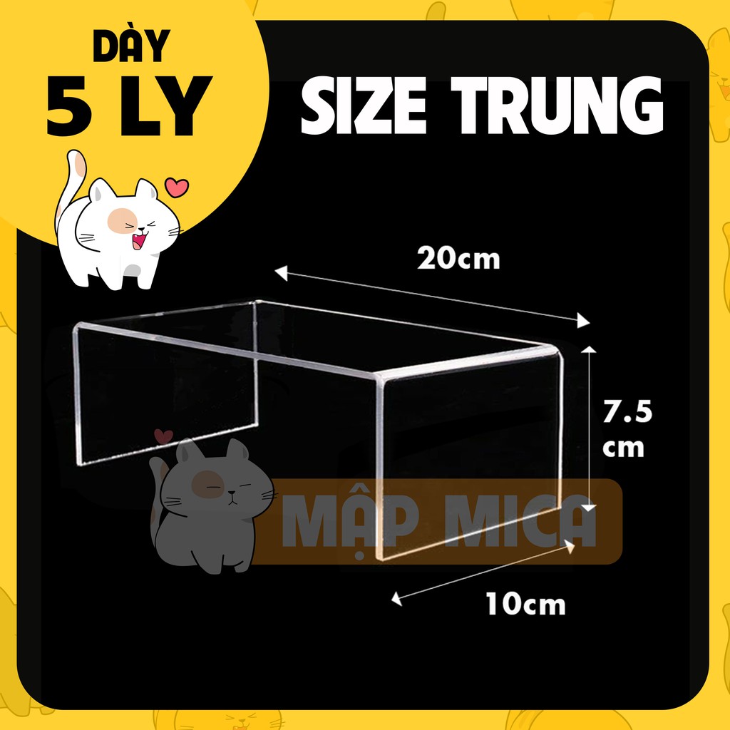 Kệ Mica TRONG SUỐT Chữ U - TRUNG - Dày 5 Ly