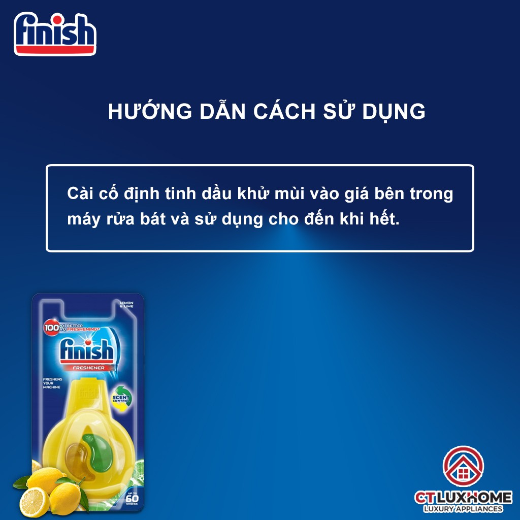 Khử mùi máy rửa bát - Tinh dầu treo hương chanh Finish - Hàng chính hãng