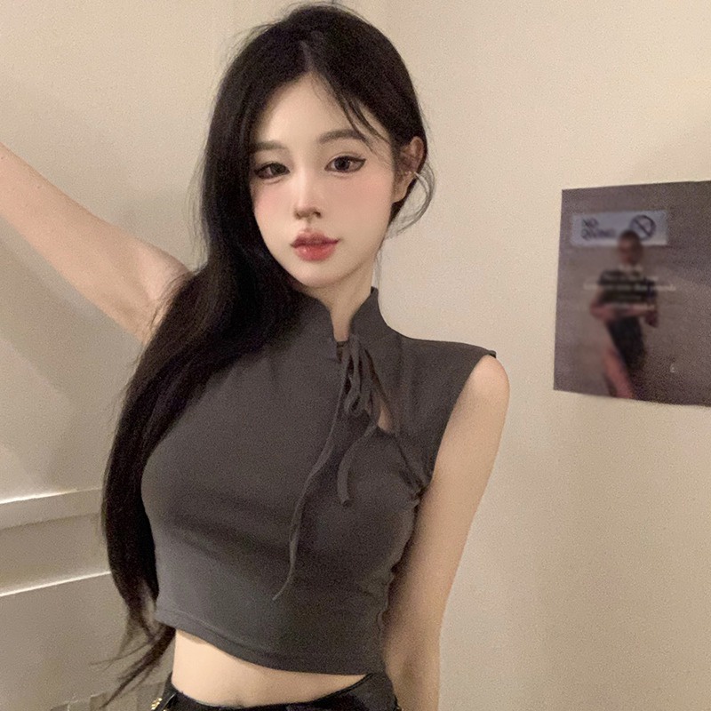 Áo Croptop Sát Nách Màu Sắc Thời Trang Mùa Hè Quyến Rũ Cho Nữ