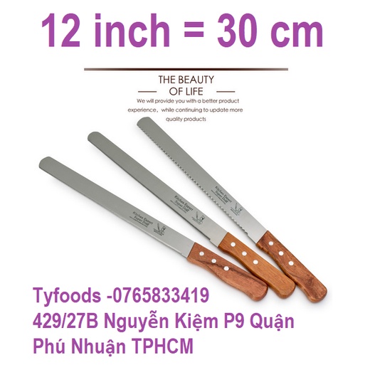 Dao răng thô (thưa)  trẻ phẳng cắt bánh ,bánh bông lang, bột size 12 inch = 30 cm 10inch = 25 cm
