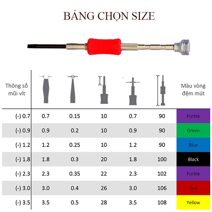 Tô vít mũi (-) siêu chính xác TD51 Vessel (Nhật Bản)