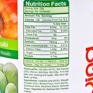 Hạt điều wasabi 150gr