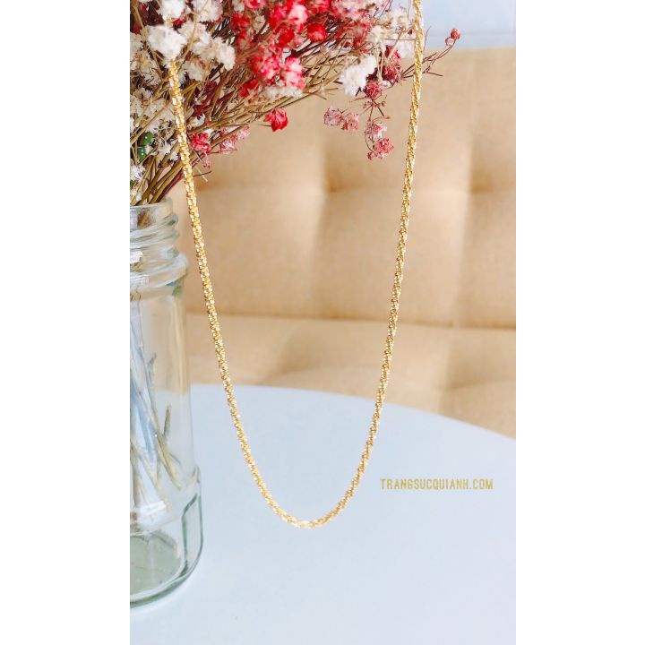 Dây Chuyền Titan Dây Xoắn Không Mặt Màu Vàng