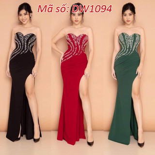 ⚡️ có đủ size ⚡️#dw1094 đầm maxi dạ hội cúp ngực phối lưới đính pha lê kim sa sang trọng - hàng thiết kế