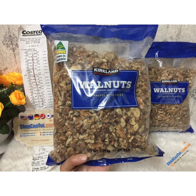 HẠT QUẢ ÓC CHÓ TÁCH VỎ WALNUTS Kirkland của Mỹ loại 1.36kg
