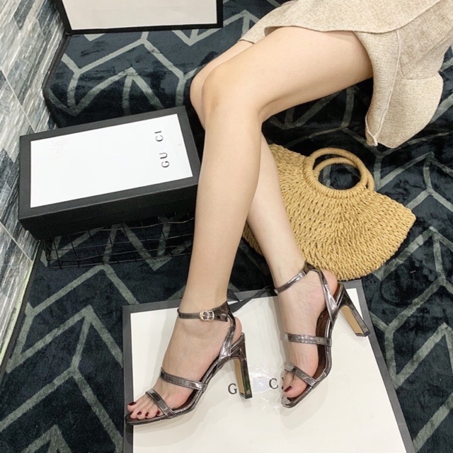 GIÀY SANDAL CAO GÓT 7 PHÂN 2 QUAI MÃNH