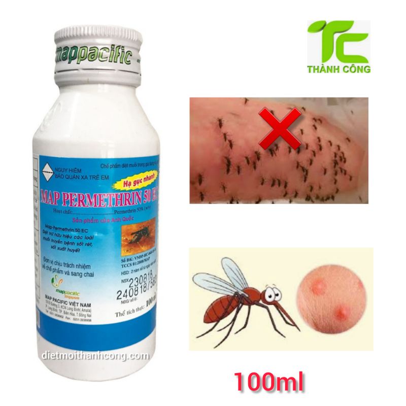 Thuốc diệt muỗi và diệt côn trùng gây hại Map permethrin 50EC 100ml