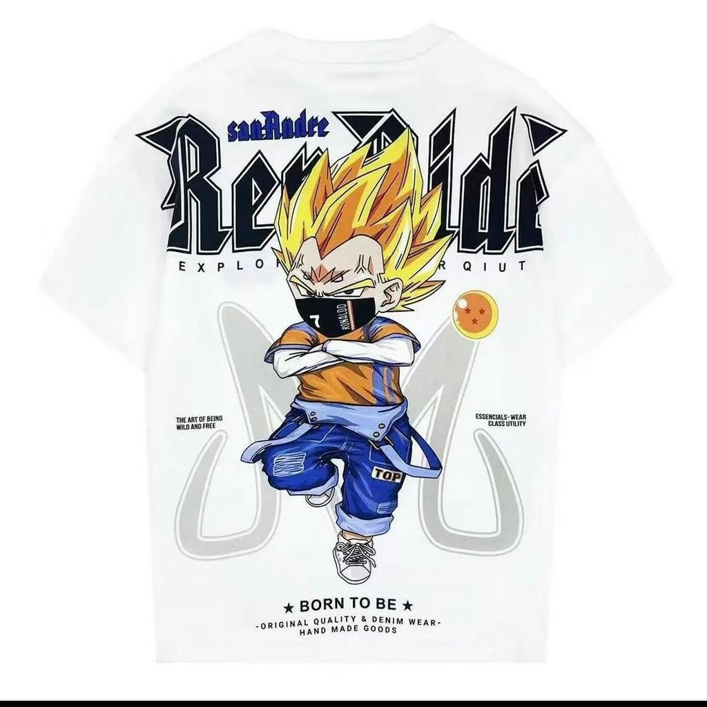 Áo Thun Tay Ngắn Cổ Tròn In Họa Tiết Hoạt Hình 4 Màu Tùy Chọn Thời Trang Mùa Hè Cho Nam M-5XL