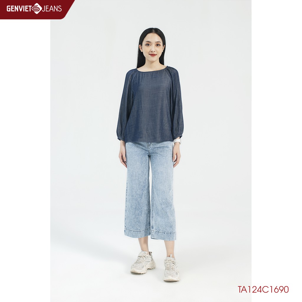 Áo Sơmi Suông Nữ Genviet Trẻ Trung TA124C1690