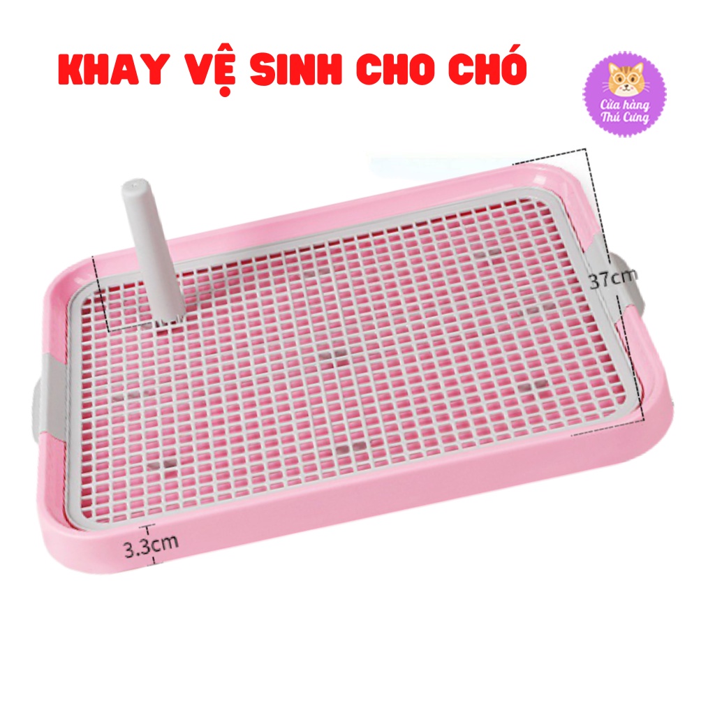 Khay Vệ Sinh Cho Chó Mèo Đi Vệ Sinh Đúng Chỗ Size Lớn Tặng Kèm Cột – Phụ Kiện Thú Cưng