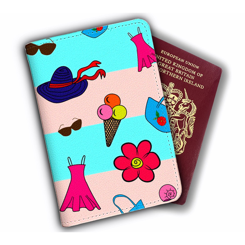 Ví Đựng Passport Du Lịch SẮC MÀU Dễ Thương - Bao Da Hộ Chiếu Và Thẻ Phụ Kiện Đi Biển Cute - Lạ Mắt - Độc Đáo - LT036