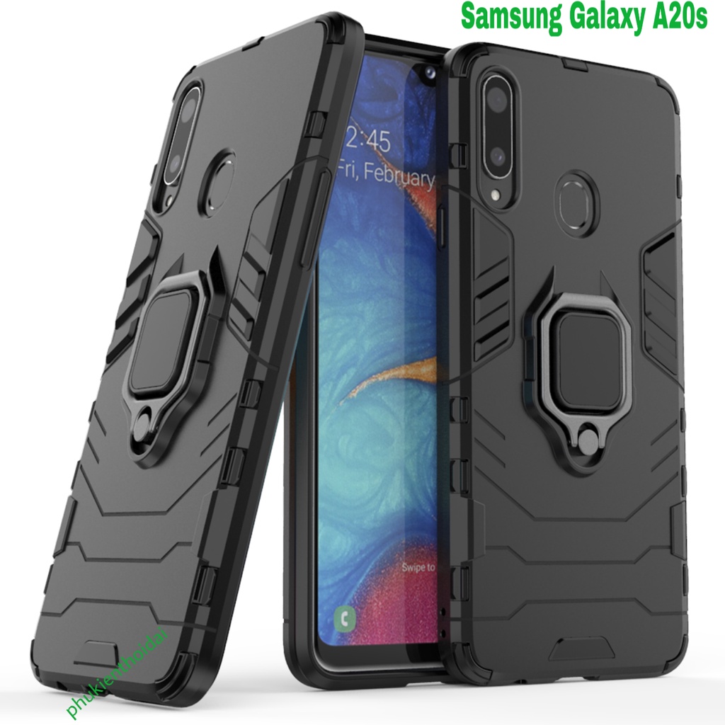 Ốp lưng Samsung Galaxy A30 / A20 / A20s chống sốc Iron Man Iring cao cấp siêu bền giá đỡ xem phim