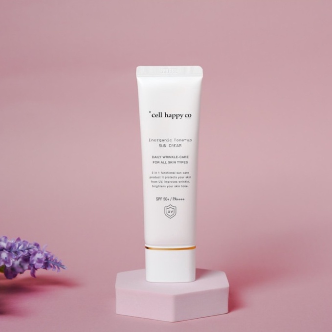 Kem Chống Nắng Cell Happy Co 3in1 50 ml Làm Trắng - Chống Nắng - Cải Thiện Nếp Nhăn - Chống Kích Ứng Da