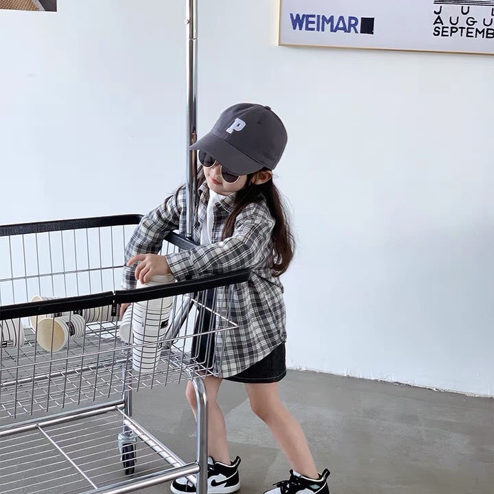 [Hàng Có Sẵn Bán Chạy] Áo Sơ Mi Cotton Tay Dài Kẻ Sọc Thời Trang Xuân Thu Phong Cách Hàn Quốc Dễ Phối Đồ Cho Bé Gái