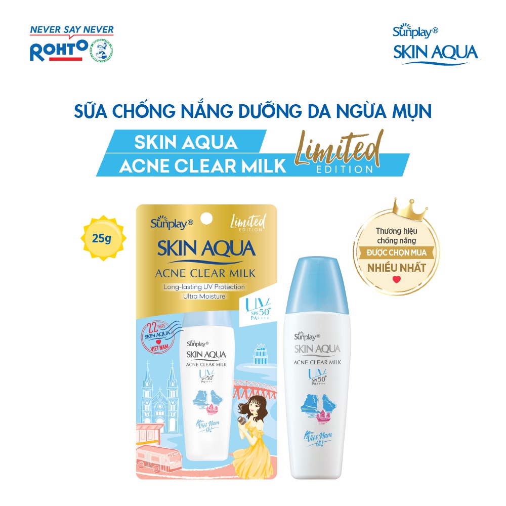 Sữa chống nắng dưỡng da ngừa mụn Sunplay Skin Aqua Acne Clear SPF50+ 25g (Việt Nam Ơi - Limited Edition 2022)