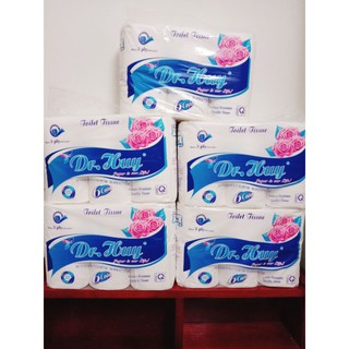 Combo 5 lốc giấy vệ sinh cao cấp dr.huy không lõi