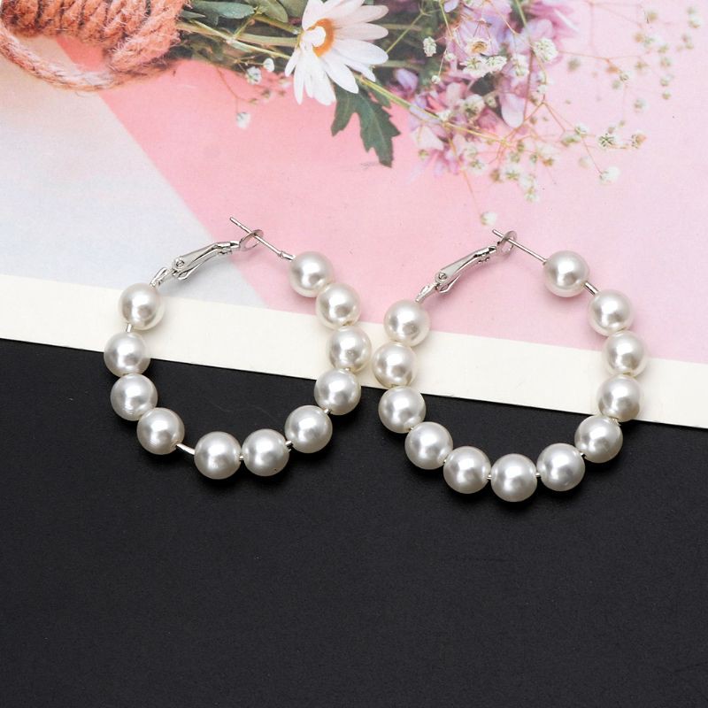 Cặp khuyên tai khoen tròn xỏ ngọc trai sang trọng cho nữ