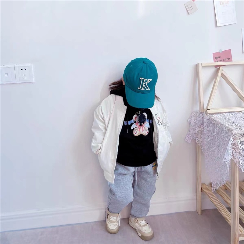 Mũ Lưỡi Trai Thêu Chữ K Phong Cách Nhật Bản Cá Tính Cho Bé