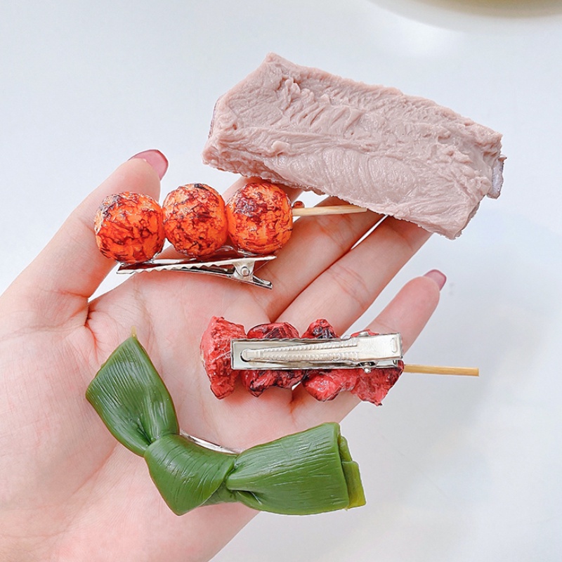 Kẹp Tóc Hình Thức Ăn BBQ Sáng Tạo Dễ Thương Thời Trang Mùa Hè Cho Nữ