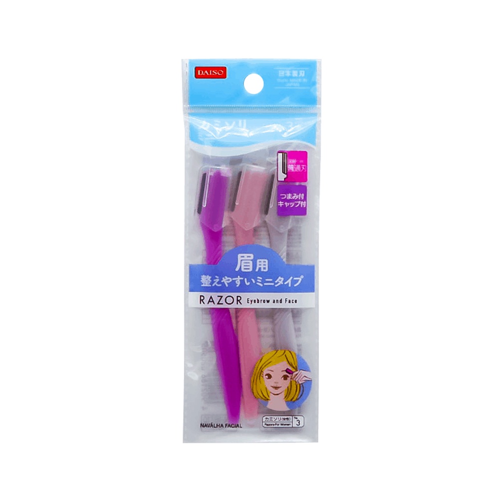 Daiso Bộ 03 cái Dao cạo mặt bằng thép không gỉ