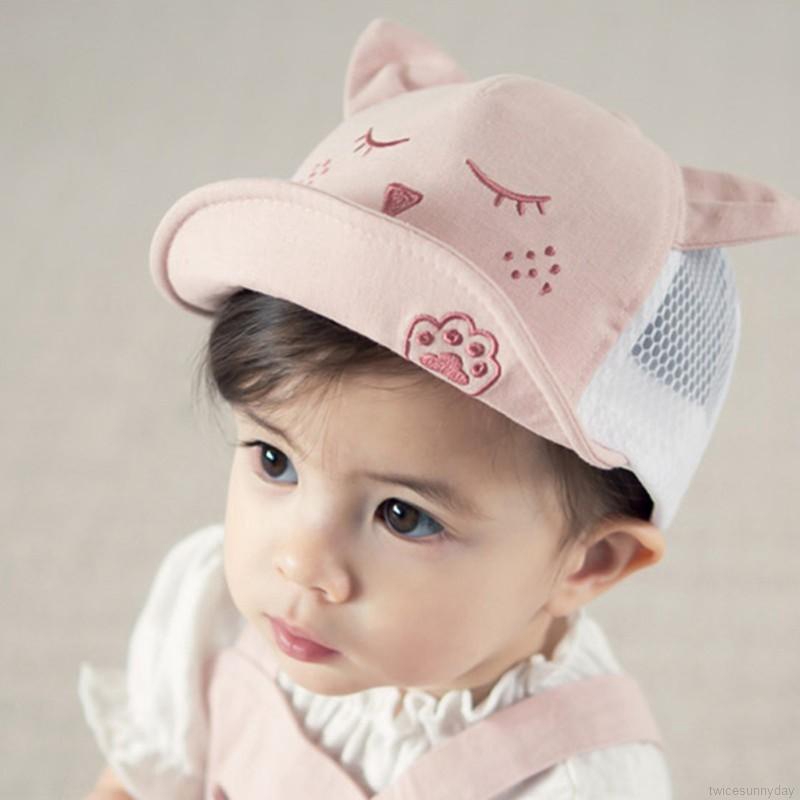 Mũ lưỡi trai chất Cotton hoạ tiết hoạt hình phong cách bóng chày cho bé