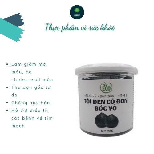 Tỏi đen CÔ ĐƠN ECO HỘP 250G(bóc vỏ)