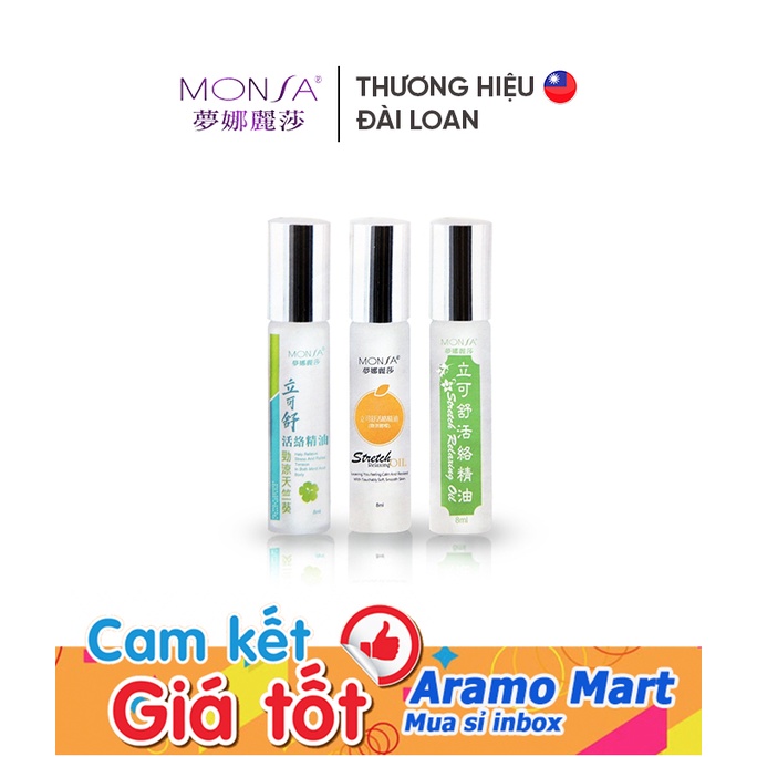 [FREESHIP] Dầu Lăn Thư Giản Monsa Stretch Relaxing Oil – Đài Loan 8ml/chai đủ 3 mùi ＊AramoMart＊